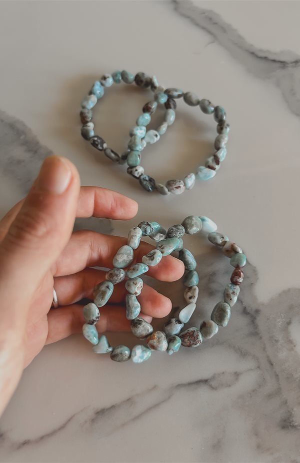 bracciale sassolini Larimar macchiato