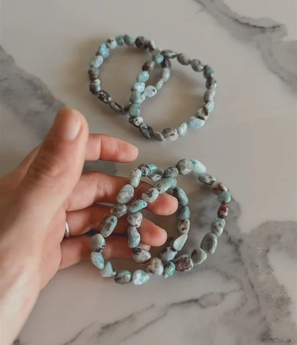 bracciale sassolini Larimar macchiato